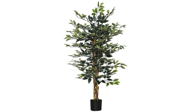 HOMCOM Artificial Ficus Tree with Pot - Green