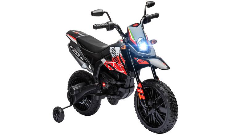 AIYAPLAY Aprilia 12V Training Wheels LED Music Kids Electric Motorbike – Red