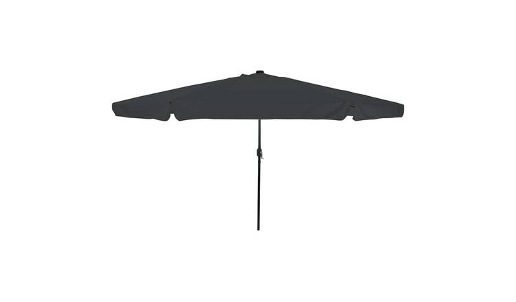 Walplus Round Polyester Garden Parasol - Anthracite - 395 x 395 x 245 cm