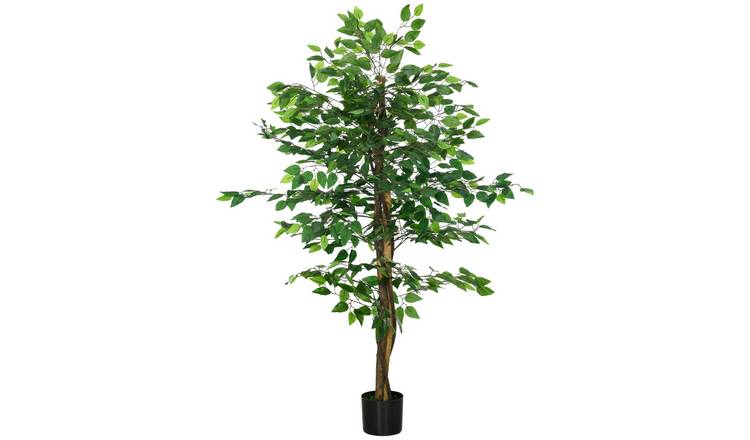 HOMCOM 5FT Artificial Ficus Tree with Pot - Green