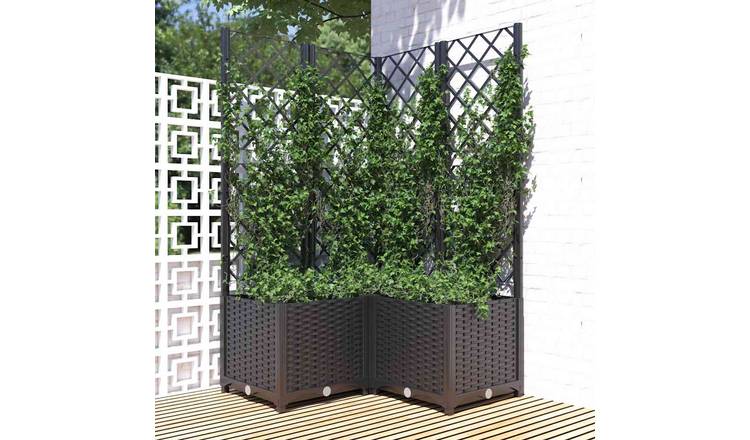 Walplus Polypropylene Garden Planter - Black - 80 x 80 x 136 cm