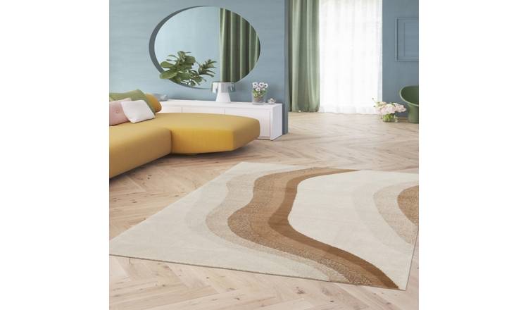Mega Flooring White Modern Abstract Rug - 120 x 170cm