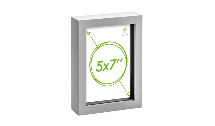 Nicola Spring 3D Box Photo Frame 5 x 7" - Grey