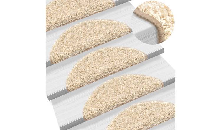 Walplus Pack of 10 Polypropylene Stair Mats - Cream - 56 x 17 cm