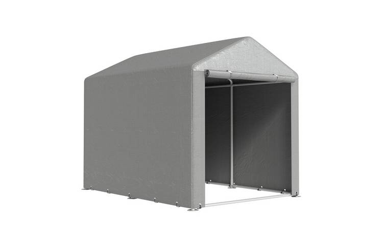 Outsunny Galvanised Steel Garden Storage Shed Tent - Light Grey
