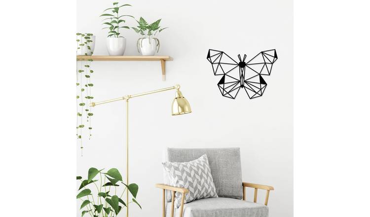 Decortie Metal Wall Art Butterfly Metal Sculpture - black