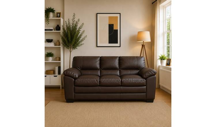 Artemis Home Genoa 3 Seat Sofa - Brown