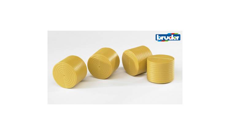Bruder 1:16 4 Round Hay Bales for Claas Rolland 250 - Ochre