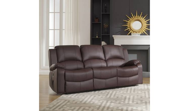 Artemis Home Glendale 3 Seat Electric Reclining Sofa - Brown