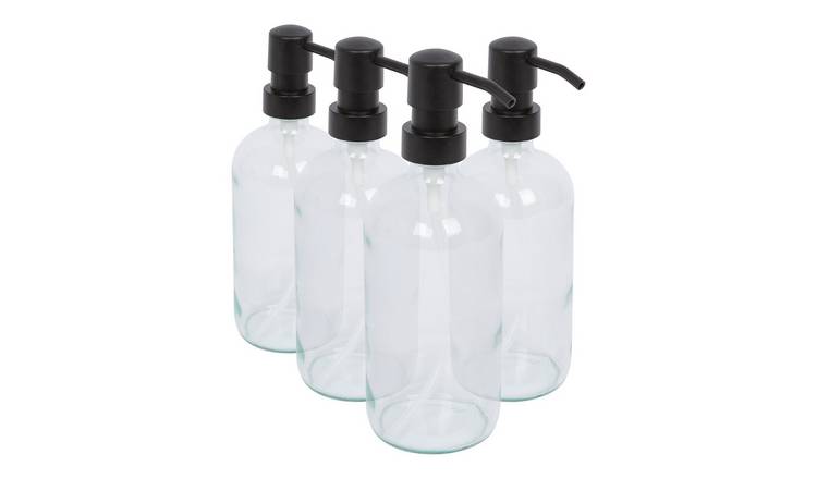 Harbour Housewares Glass Soap Dispensers  - Clear - Pack of 4