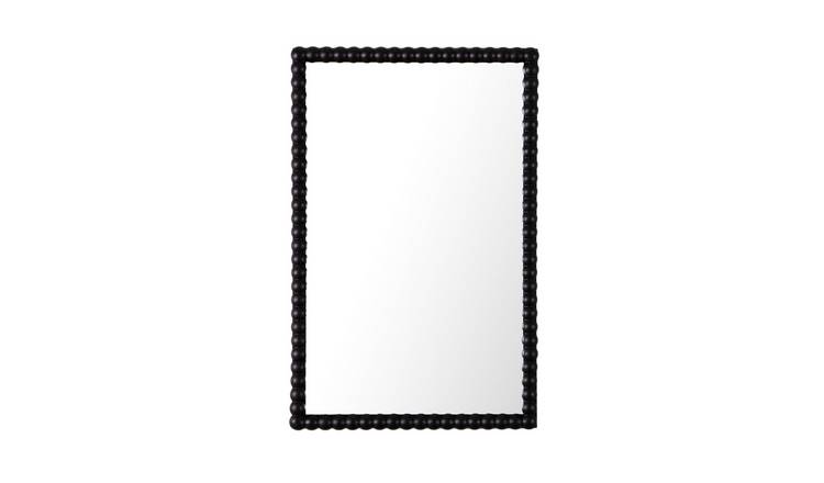 HomeGardenDirect Lecco Beaded Frame Wall Mirror 60 x 90cm – Black
