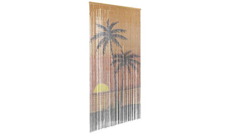 Walplus Palm Tree Theme Insect Door Screen - Brown - 90 x 220 cm