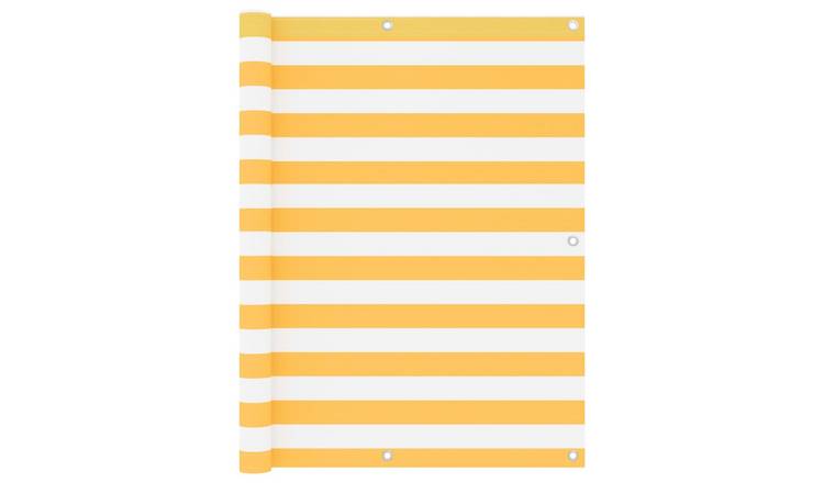 Walplus Polyester Oxford Balcony Screen - White and Yellow - 120 x 600 cm