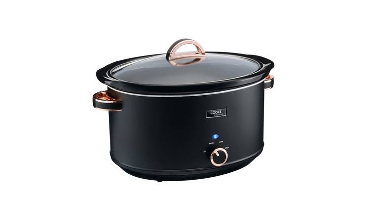 Cooks Professional 8L Slow Cooker with 3 Heat Settings - Black/Copper