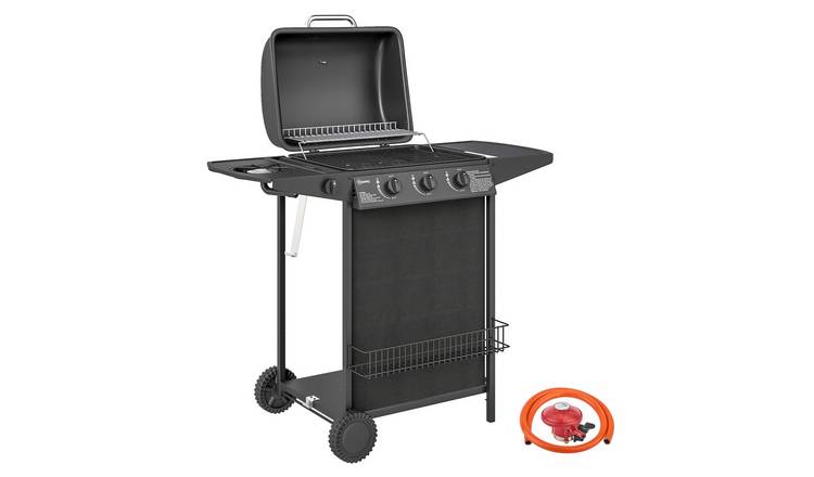Outsunny Wheeled Gas Barbecue - Black