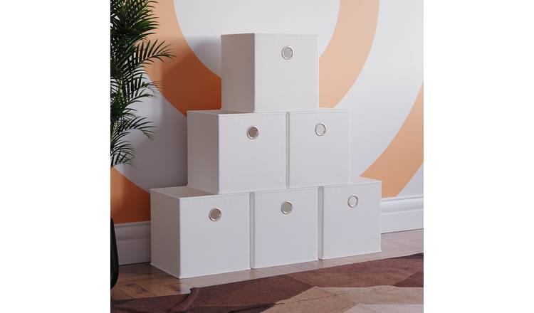 Vida Designs Durham Cube Storage Basket - White - Set of 6