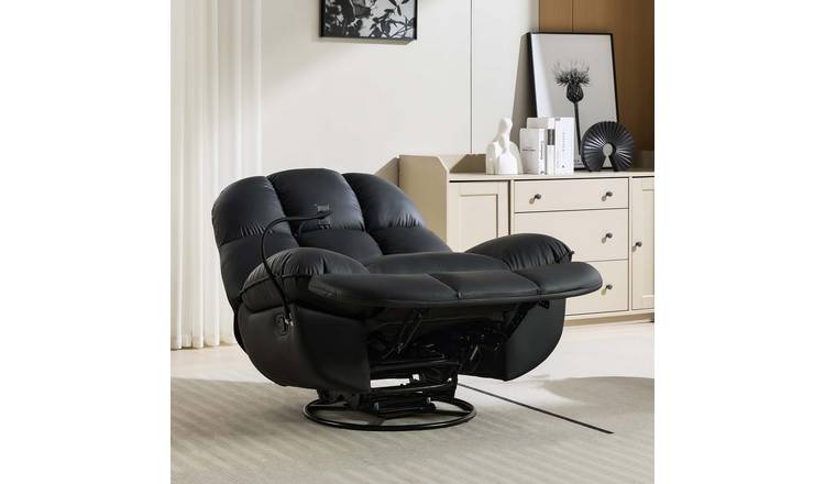 Furniture Online Chicago Swivel & Rocker Manual Recliner Chair - Black