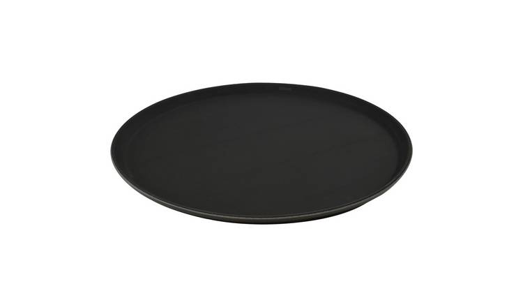 Argon Tableware Round Non-Slip Serving Tray - Black
