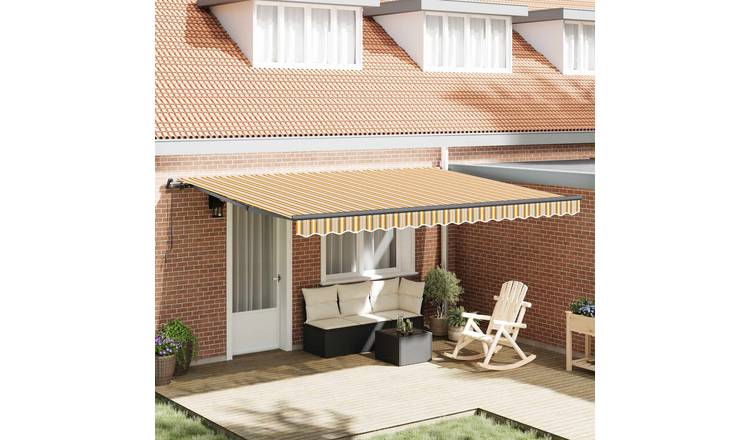 Walplus Aluminium Retractable Awning - Multicolour - 450 x 300 cm
