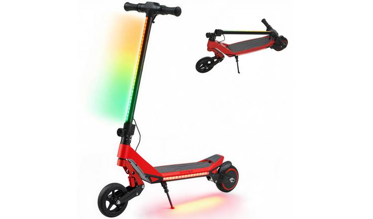 SPORTNOW Age 6 to 14 Years Dual Suspension Foldable Electric Scooter – Red