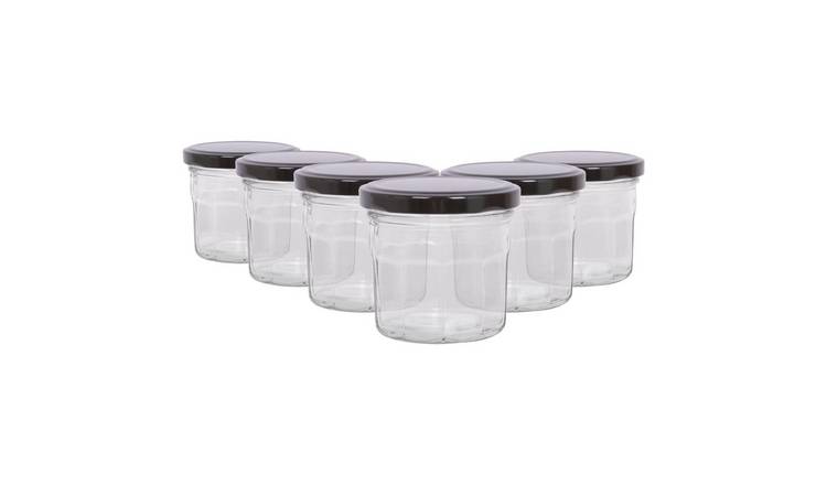 Argon Tableware Glass Jam Jars with Lids - Pack of 6