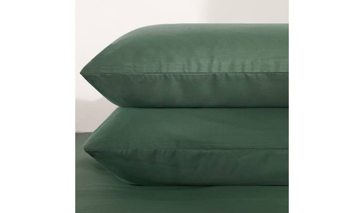 OHS 2 Pack Plain Dyed Housewife Pillowcases - Forest Green