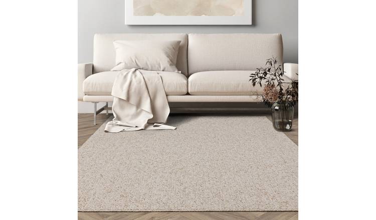 Mega Flooring White Modern Plain Rug - 120 x 170cm
