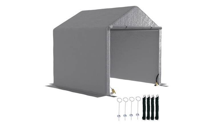 Outsunny Garden Shed Tent for Bike Motorbike Tool - Grey