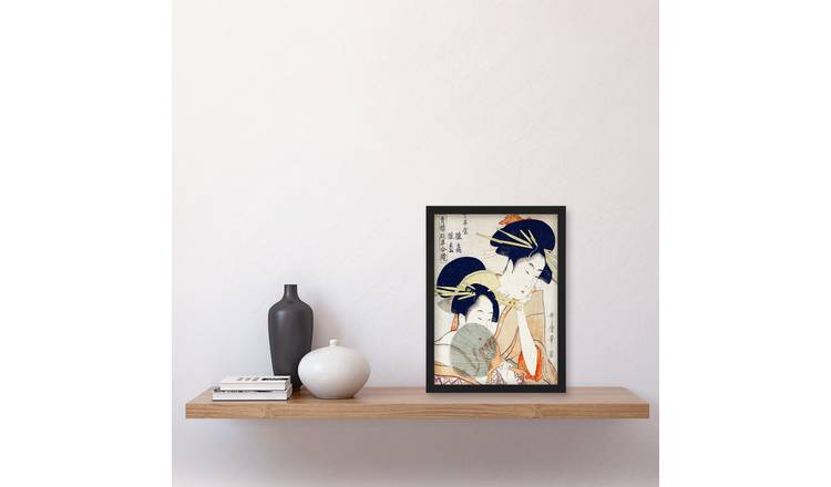 Utamaro Kitagawa Women Courtesans Portrait Framed Art Print - A4