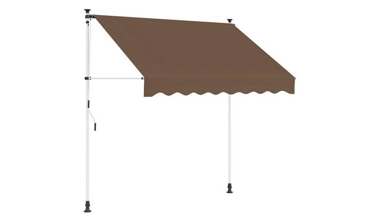 Walplus Manual Polyester Retractable Awning - Taupe - 200 cm