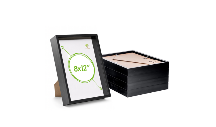 Nicola Spring Deep Box Photo Frames - 8 x 12" - Set of 5 - Black