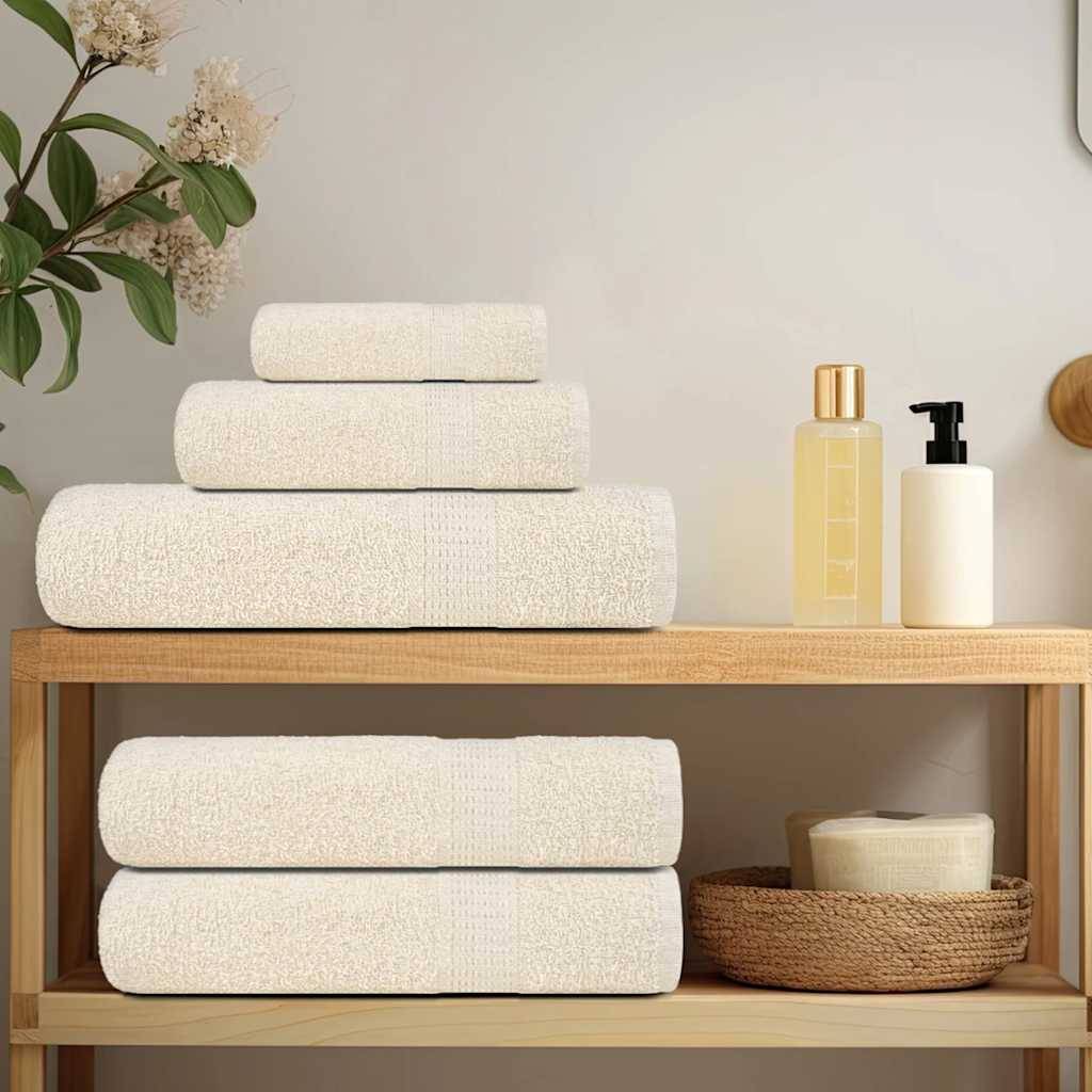 Walplus Pack of 4 Cotton Wash Towels - Cream - 30 x 30 cm - Image 2