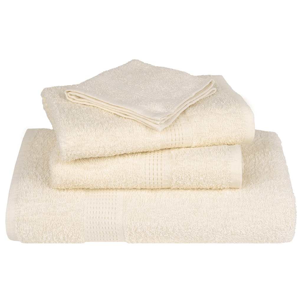 Walplus Pack of 4 Cotton Wash Towels - Cream - 30 x 30 cm - Image 3