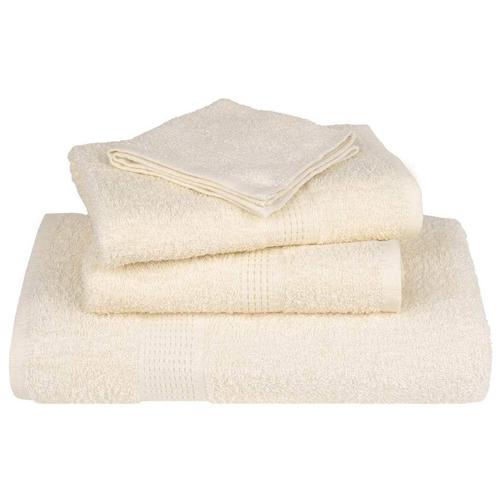 Walplus Pack of 4 Cotton Wash Towels - Cream - 30 x 30 cm - Image 3