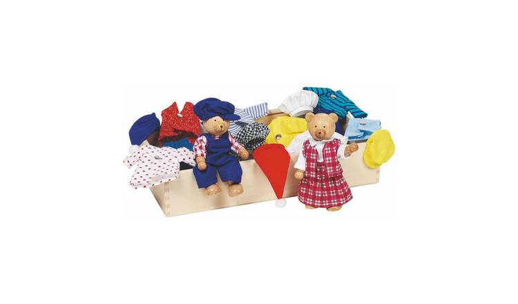 Goki 8 Piece Dress Up Bear Flexible Puppets Playset - Age 3+
