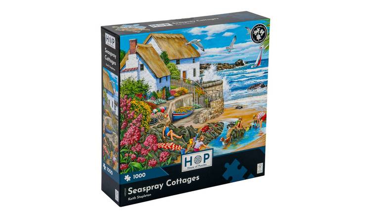 The House of Puzzles Seaspray Cottages 1000 Piece Jigsaw Puzzle