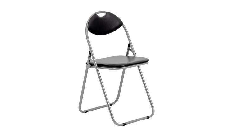 Harbour Housewares Padded Folding Chair - Black/Silver