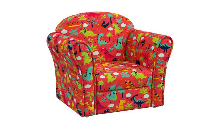 AIYAPLAY Single Seat Wooden Frame Kids Sofa Chair with Flamingo Design - Red