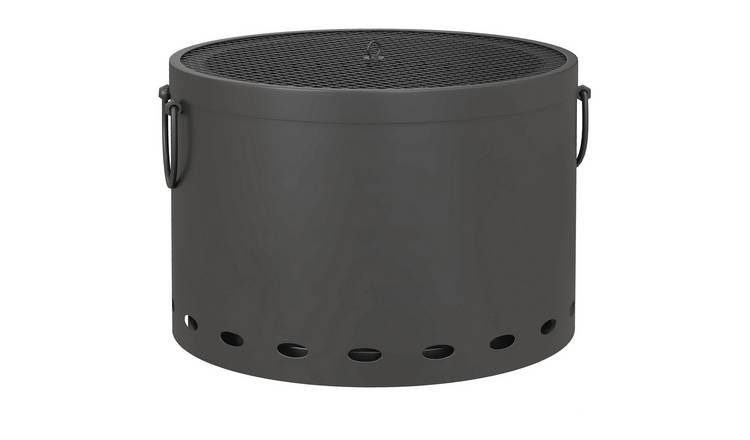 Outsunny 38cm Smokeless Wood Burning Iron Fire Pit – Dark Grey