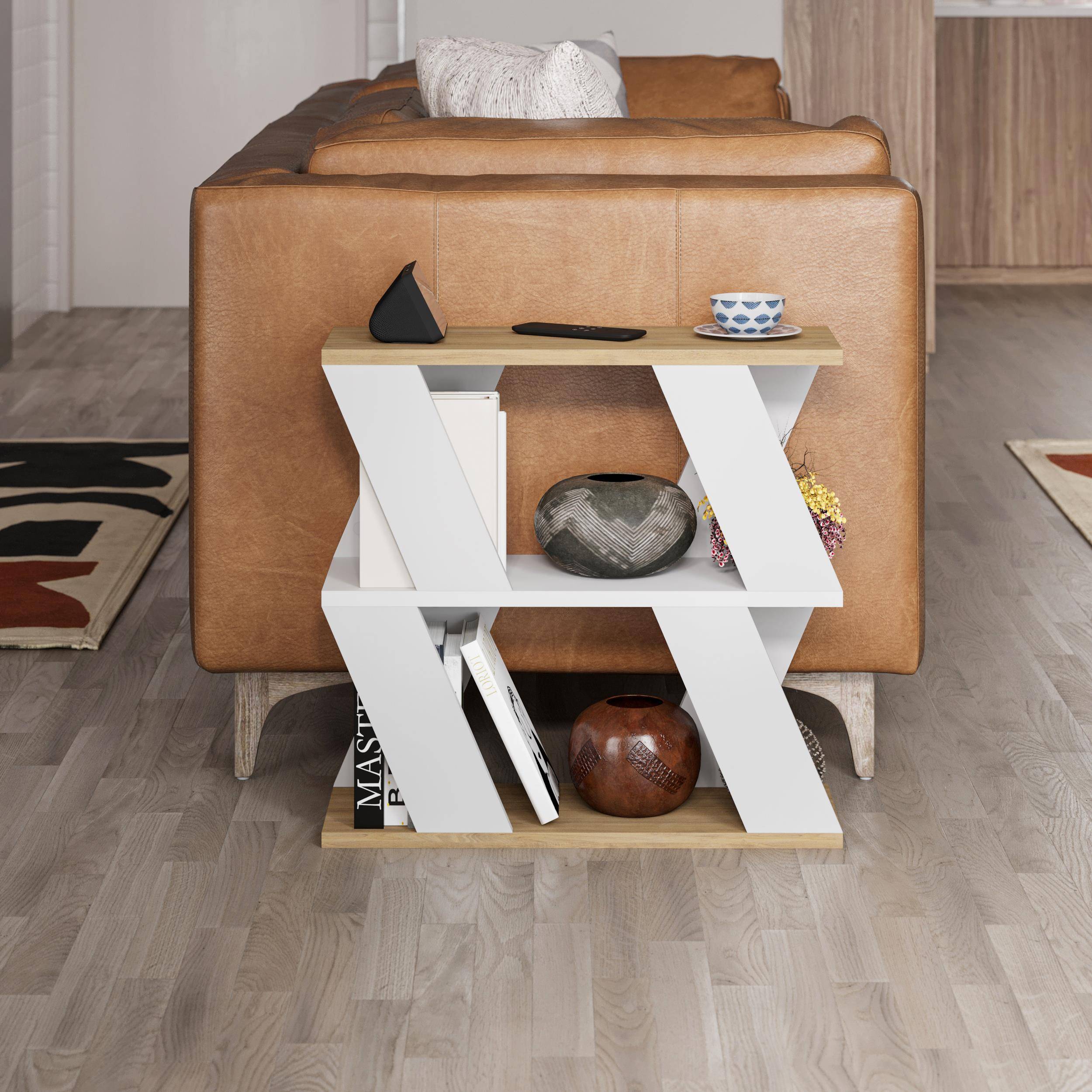 Decortie Lazena Particleboard Melamine Side Table - Oak - Image 1