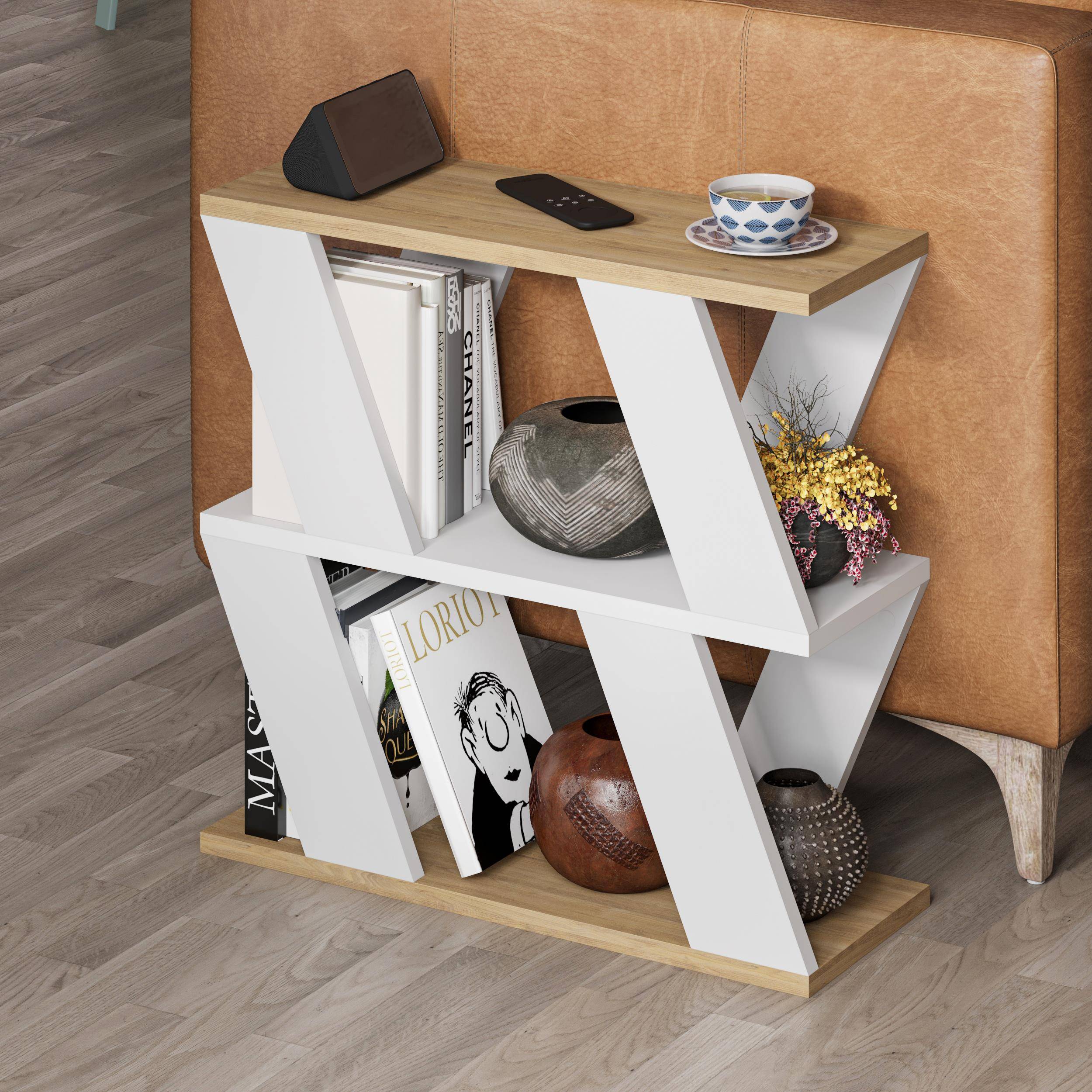 Decortie Lazena Particleboard Melamine Side Table - Oak - Image 3