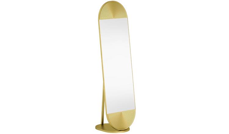 HOMCOM Wavy Metal Framed Full Length Mirror - Gold