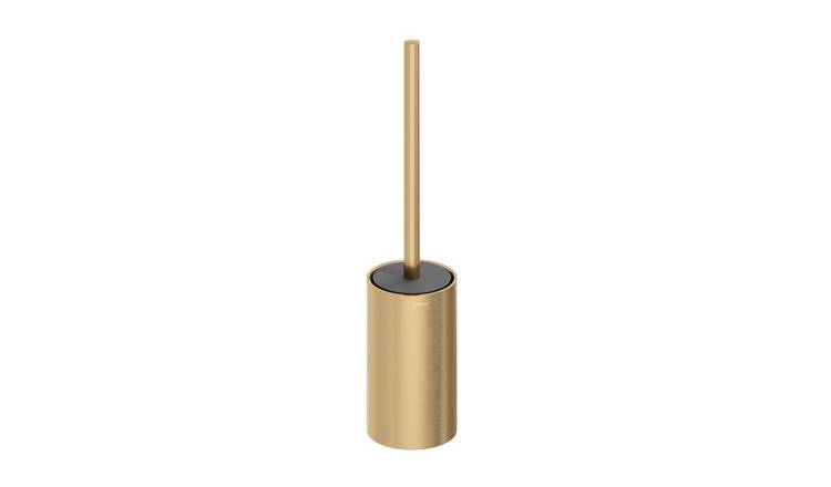 Cosmic Architect Toilet Brush & Holder - Brushed Gold Pvd