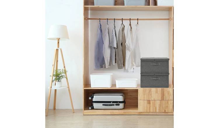 Walplus Pack of 2 Polyester Storage Boxes - Anthracite - 50 x 30 x 25 cm
