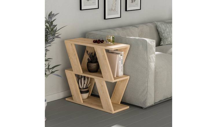 Decortie Lazena Melamine Wood-Effect 3-Tier Side Table - Oak