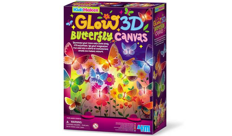 4M Kidzmaker Glow 3D Butterfly Canvas - 5 Years +