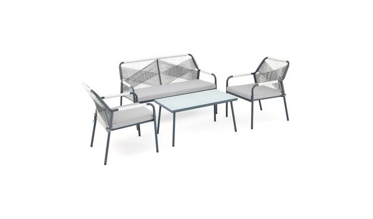 Furniture Online Lagos 4 Seater Garden Sofa Set with Cover - Light Grey