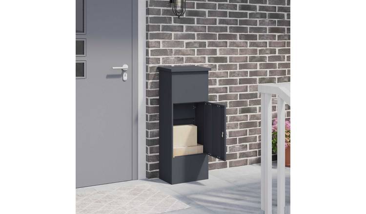 Walplus Steel Parcel Drop Box with Door - Anthracite - 44.5 x 29 x 110.5 cm