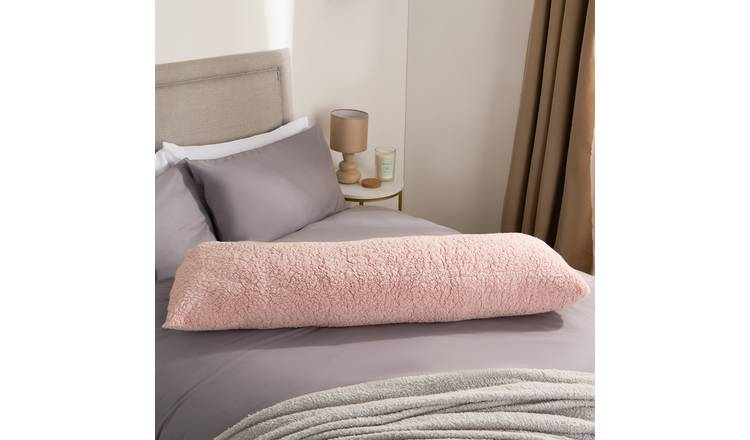 OHS Teddy Fleece Bolster Pillow - Blush