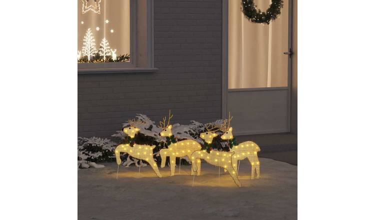 Walplus Pack of 4 LED Reindeer - Gold - 45 x 19 x 65 cm
